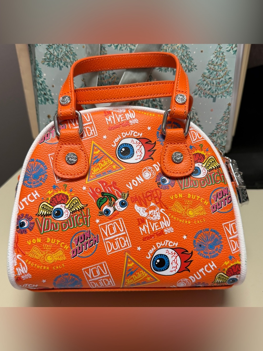 Von Dutch Jax Small Bowling Bag – Orange - Picture 2 of 5